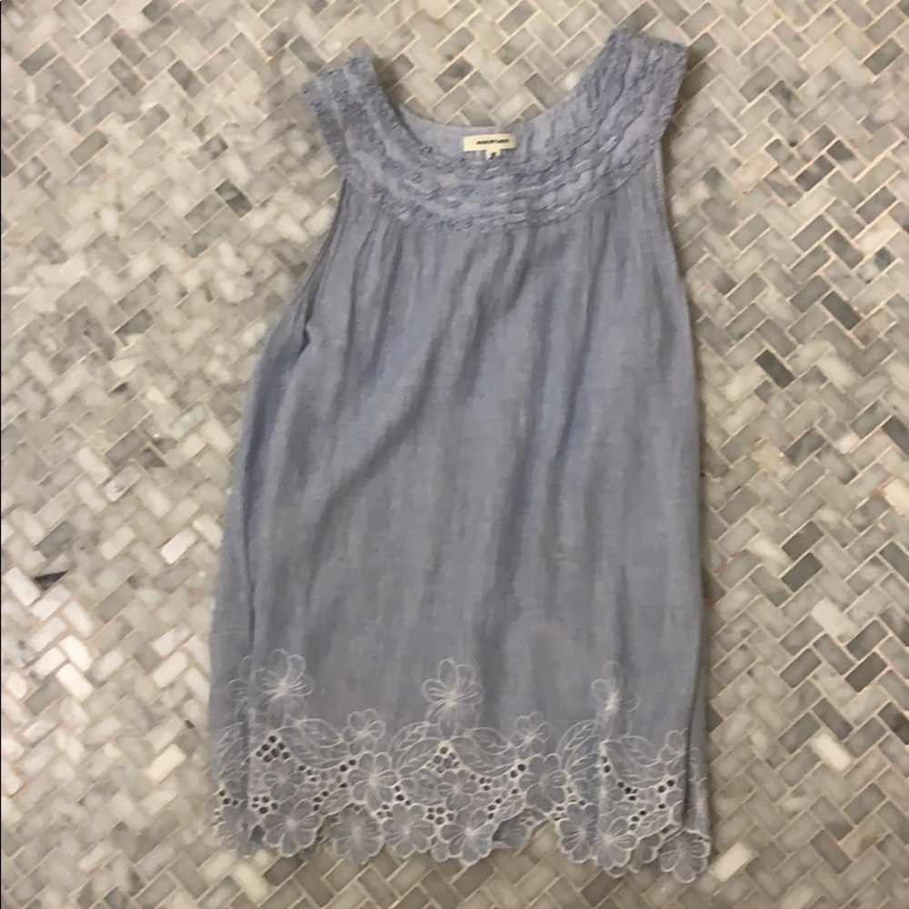 Max studio Blue striped blouse